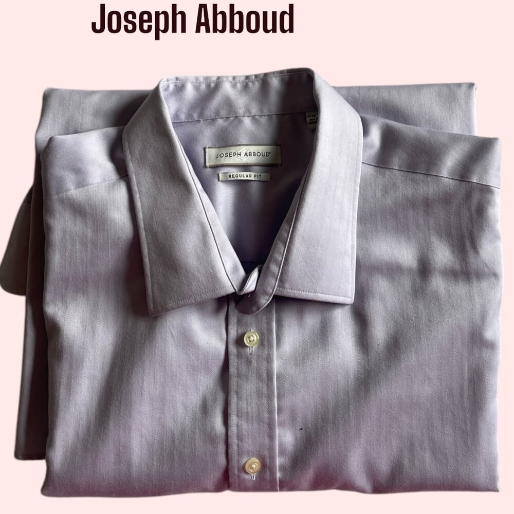 Joseph Abboud Big Tall Dress Shirt 19 36/37 Light Purple Regular Fit EUC